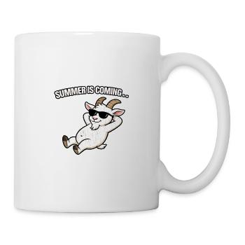 Entspannter Sommerbock mit Sonnenbrille - Tasse - Weiß - Rechts
