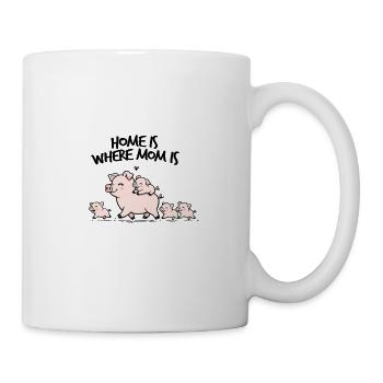 Portrait de famille de la famille câlin Cochon - Mug blanc - blanc - Droite
