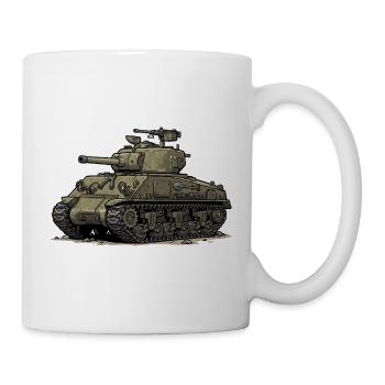 Sherman Tank Cartoon Illustration | RCCX - Mug - white - Right