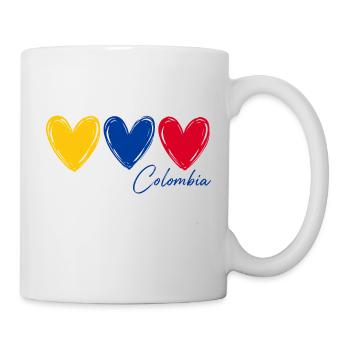T-shirt Colombie Cœurs Drapeau Fierté - Mug blanc - blanc - Droite