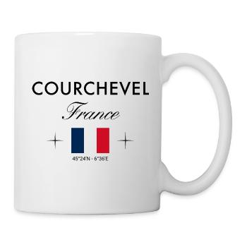 Courchevel, France, coordinates, travel, souvenir - Mug - white - Right