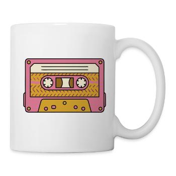 Cassette rétro en rose - Mug blanc - blanc - Droite
