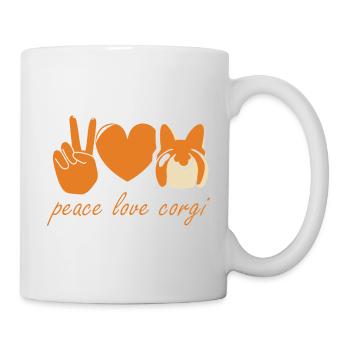 Cœur de paix et d'amour Corgi - Mug blanc - blanc - Droite