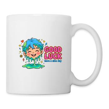 BONNE CHANCE - Visage Heureux Goutteuse - Bonne journée - Mug blanc - blanc - Droite