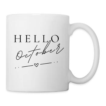 Bonjour octobre | Design minimaliste d’automne - Mug blanc - blanc - Droite