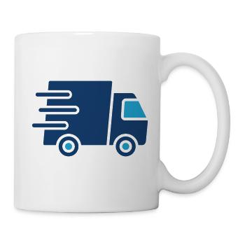 Fast Delivery Truck Solid Icon Logistics Shipping  - Mug - white - Right