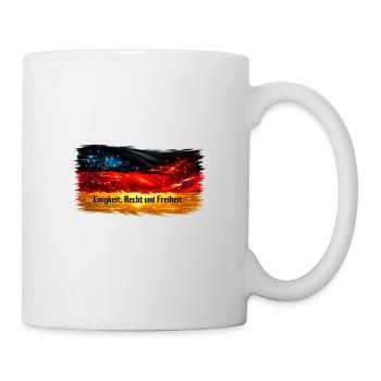 Einigkeit, Recht und Freiheit Neonflag - Tasse - Weiß - Rechts