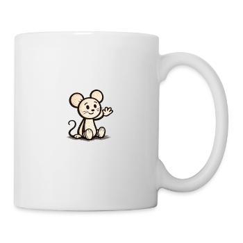Kuschelige Maus winkt - Tasse - Weiß - Rechts