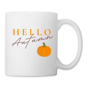 Bonjour Autumn | Motif de citrouille d’automne - Mug blanc - blanc - Droite