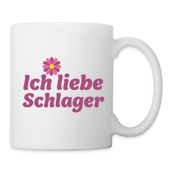 Schlager-Sticker: Musik & Blume Design - Tasse - Weiß - Rechts