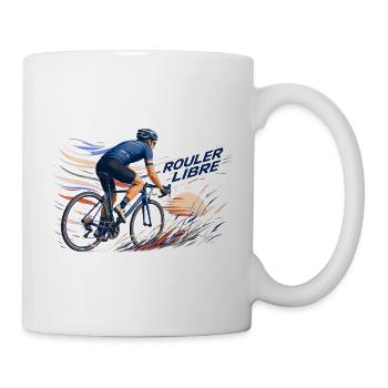 Rouler Libre: Cycliste en Flux - Mug blanc - blanc - Droite