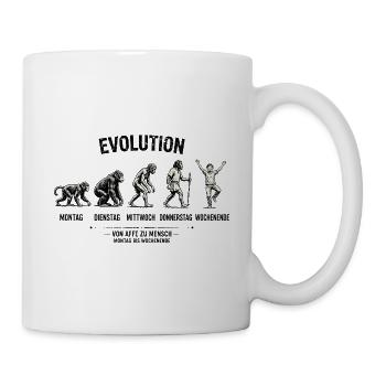 EVOLUTION  Von Affe zu Mensch  Montag - Wochenende - Tasse - Weiß - Rechts