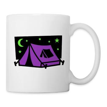 Festival Zelt Nacht Logo - Tasse - Weiß - Rechts