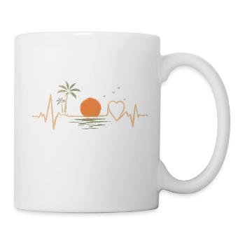 Heartbeat Beach Sonnen-T-Shirt - Tasse - Weiß - Rechts