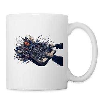 Abstrakte florale Tastatur und Klangenergie - Tasse - Weiß - Rechts