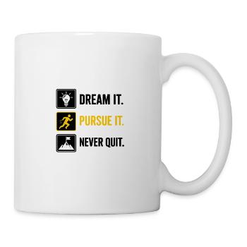 Verfolgt es: Run Think Rise - Tasse - Weiß - Rechts