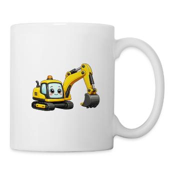 Gelber Bagger - Tasse - Weiß - Rechts