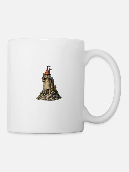 Burgturm am Felsen - Tasse - Weiß