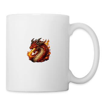 Flammen-Drachenwirbel - Tasse - Weiß - Rechts