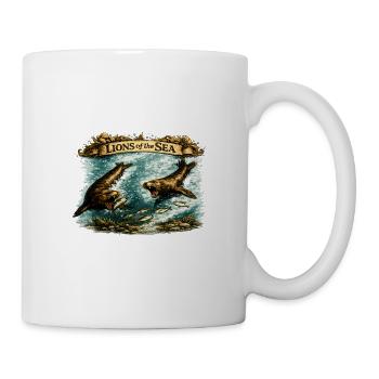 Lions of the Sea – Vintage Sea Lion Wildlife - Tasse - Weiß - Rechts
