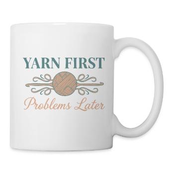 Crochet Lover Garn Erste Probleme später Lustig - Tasse - Weiß - Rechts