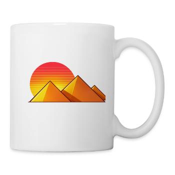 Sonnenuntergang über goldenen Pyramiden - Tasse - Weiß - Rechts