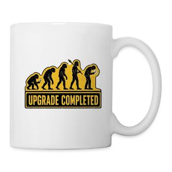 Menschliche Evolution Smartphone-Upgrade-Humor - Tasse - Weiß - Rechts