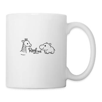 Giraffen und Nilpferd: Wahre Liebe - Tasse - Weiß - Rechts