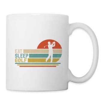 Mange, Dors, joue au golf - Mug blanc - blanc - Droite