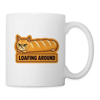 Lustiges wütendes Katzenbrot-Baguette - Tasse - Weiß - Rechts