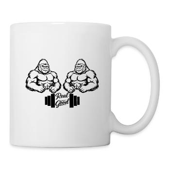Double Muscle Heroes Silhouette - Mug - white - Right