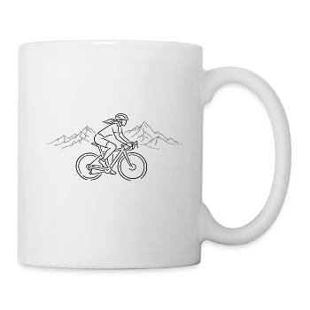 Bergfahrer auf Mountainbike - Tasse - Weiß - Rechts