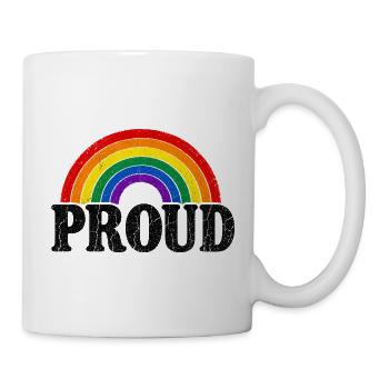Proud Rainbow Vintage Cap Shirt Coussin Autocollant - Mug blanc - blanc - Droite