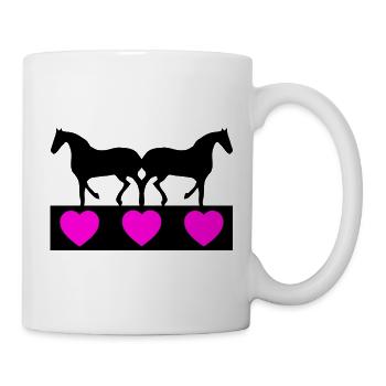 Chevaux - Mug blanc - blanc - Droite