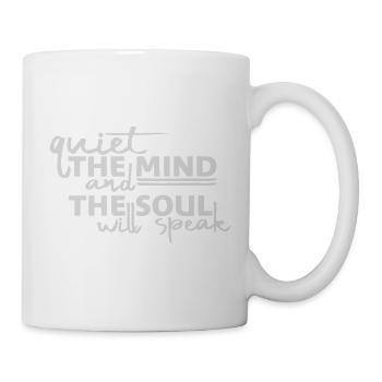 Silence L’esprit et l’âme parleront Ruhe Spruch - Mug blanc - blanc - Droite