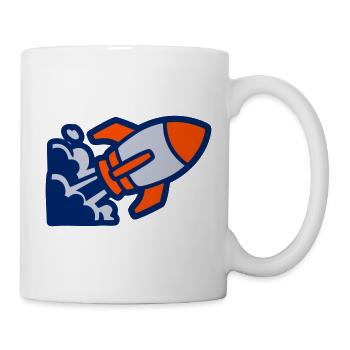 Icône de la fusée du vaisseau spatial - Mug blanc - blanc - Droite