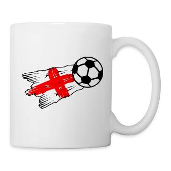 Englische Flagge trifft Fußball - Tasse - Weiß - Rechts