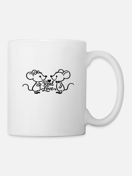 Real Love Mäusepaar - Tasse - Weiß
