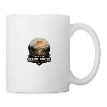 Prenez la route pittoresque – et explorez - Mug blanc - blanc - Droite