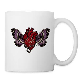 Anatomical Heart Gothic Moth Art - Mug - white - Right