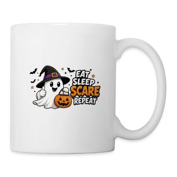Halloween eat, sleep, scare, repeat - Mug - white - Right