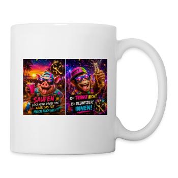 Affe und Schwein so muss das sein! - Tasse - Weiß - Rechts
