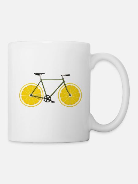 Fahrrad Bike Zitronen lustig - Tasse - Weiß