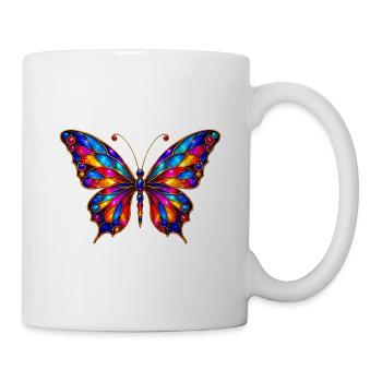 Colorful Stained Glass Butterfly - Mug - white - Right