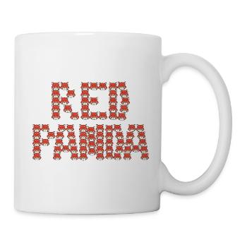 Cartoon red panda typography - Mug - white - Right