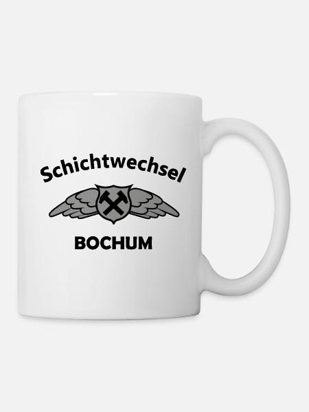 Flügelhammer Bochum Schicht Emblem - Tasse - Weiß