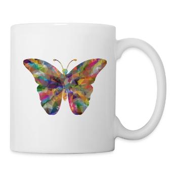 Papillon polygonal coloré - Mug blanc - blanc - Droite