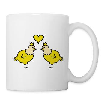 Couple Cœur de Poulets Jumeaux - Mug blanc - blanc - Droite