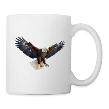 Adler flug Kraft in Flugpose Vogel Eagle Bird - Tasse - Weiß - Rechts