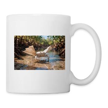 Origami paper crab in a natural mangrove forest ri - Tasse - Weiß - Rechts